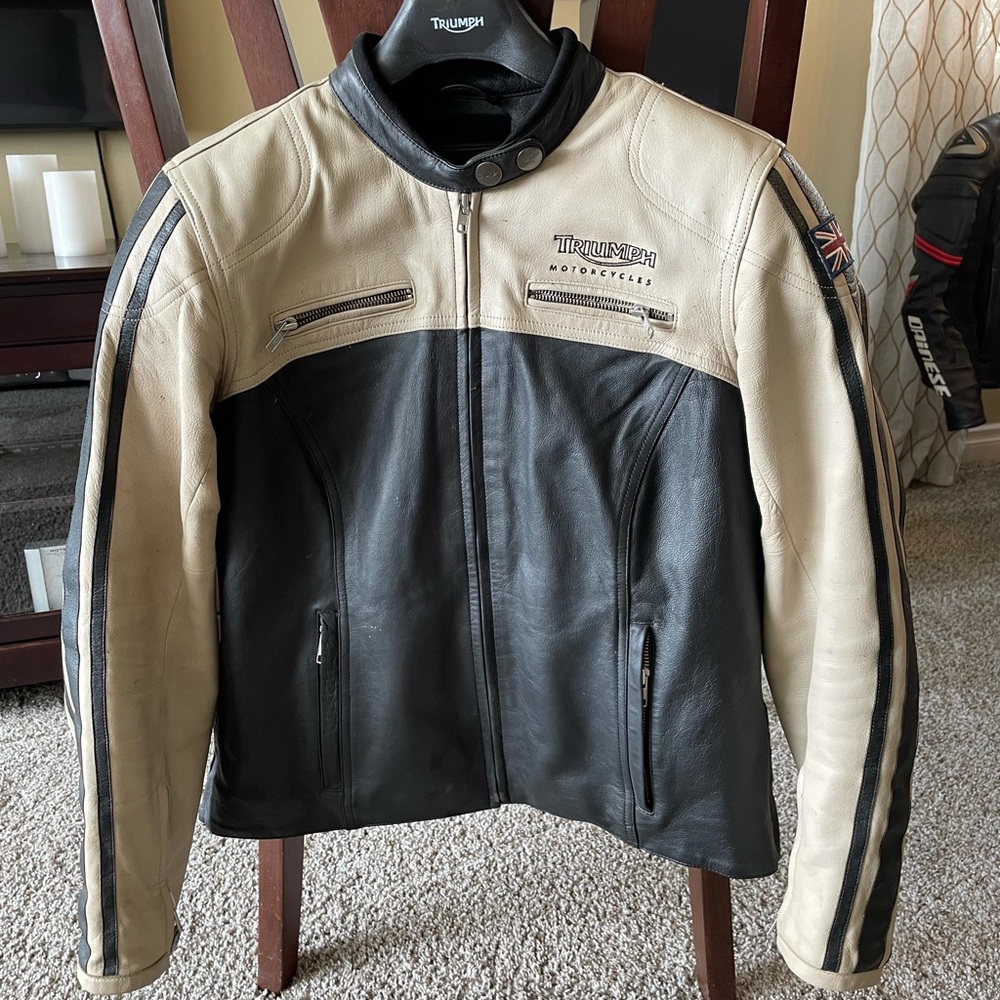 Triumph leather women’s motorcycle jacket